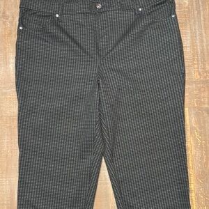 Gloria Vanderbilt Black and Grey Houndstooth Dress Pants Straight-Leg